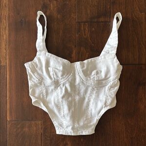 Zara White Bustier Top